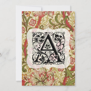 William Morris Alphabet Golden Lily Coral Tack Kort