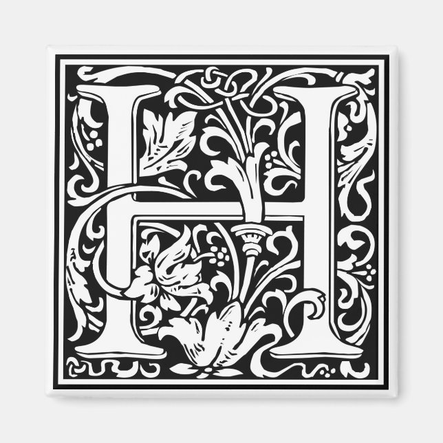 William Morris Alphabet "H" Magnet (Framsidan)