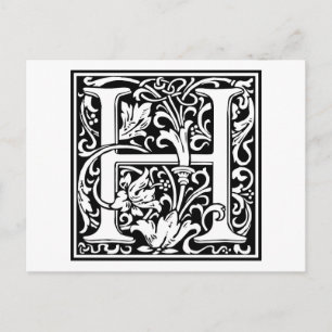 William Morris Alphabet "H" Vykort