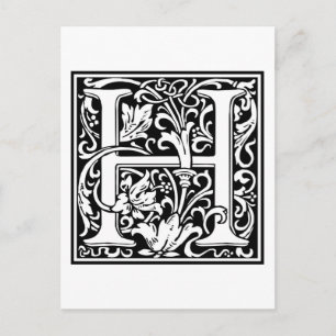 William Morris Alphabet "H" Vykort