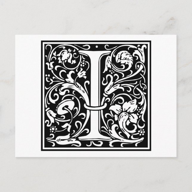 William Morris Alphabet "I" Vykort (Framsida)