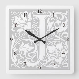 William Morris Alphabet "J" Square Wall Clock Fyrkantig Klocka