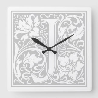 William Morris Alphabet "J" Square Wall Clock Fyrkantig Klocka