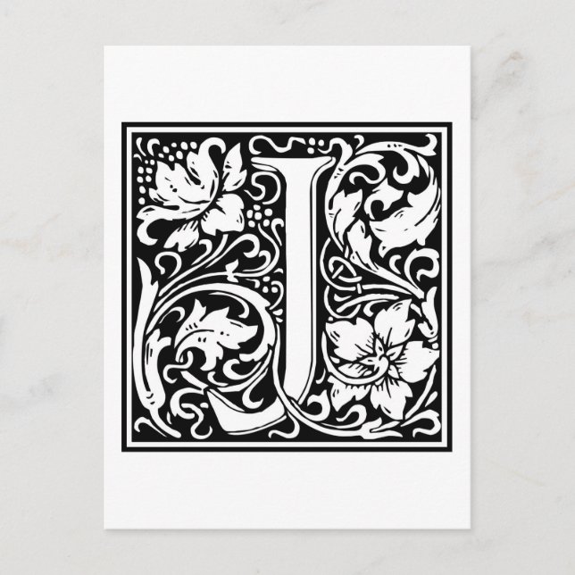 William Morris Alphabet ’J’ Vykort (Framsida)