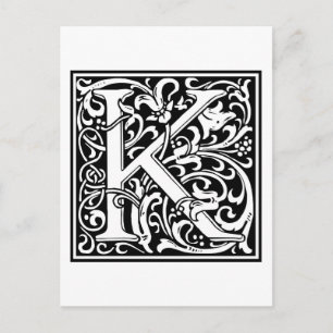 William Morris Alphabet ’K’ Vykort