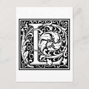 William Morris Alphabet ’L’ Vykort