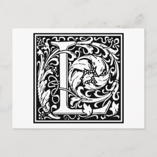 William Morris Alphabet ’L’ Vykort