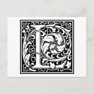 William Morris Alphabet ’L’ Vykort