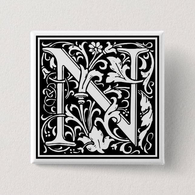 William Morris Alphabet "N" Knapp (Framsida)