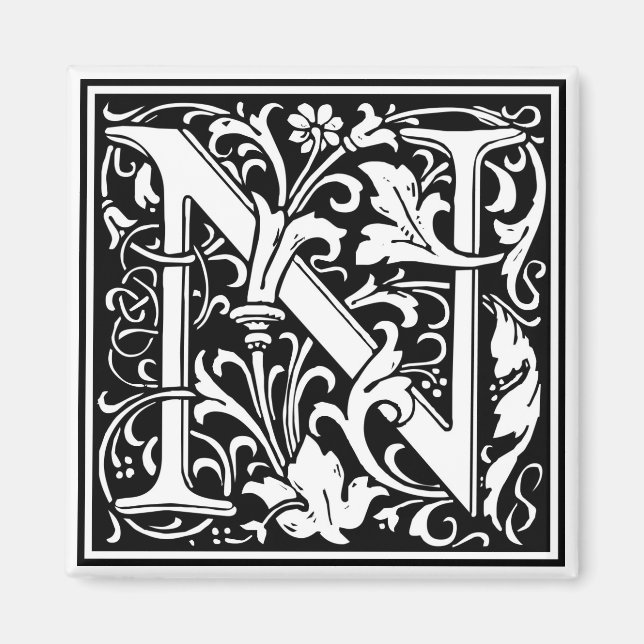 William Morris Alphabet "N" Magnet (Framsidan)