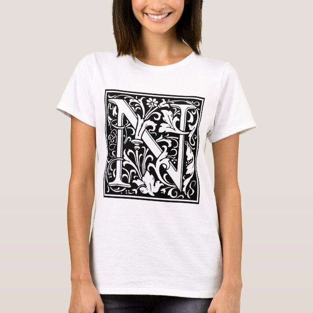 William Morris Alphabet "N" Tee Shirt (Framsida)