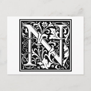 William Morris Alphabet "N" Vykort