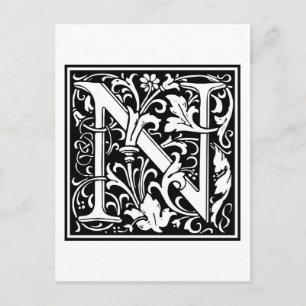 William Morris Alphabet "N" Vykort