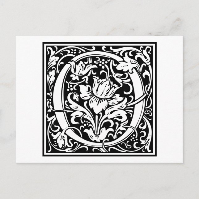 William Morris Alphabet ’O’ Vykort (Framsida)