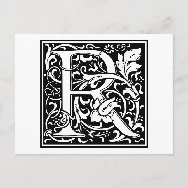 William Morris Alphabet ’R’ Vykort (Framsida)