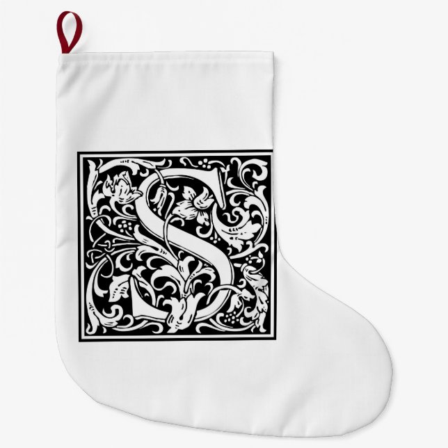 William Morris Alphabet ’S’ Stor Julstrumpa (Framsidan)