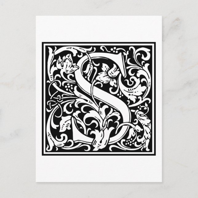 William Morris Alphabet ’S’ Vykort (Framsida)