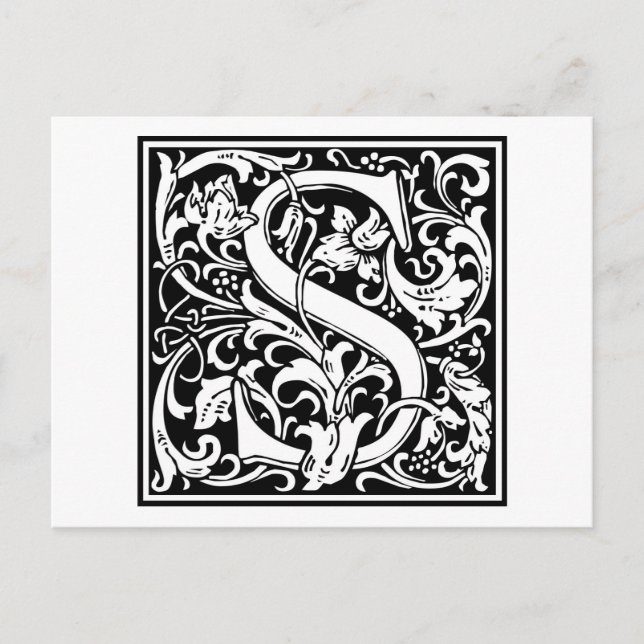 William Morris Alphabet ’S’ Vykort (Framsida)