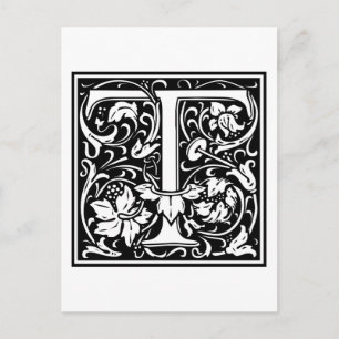 William Morris Alphabet ’T’ Vykort