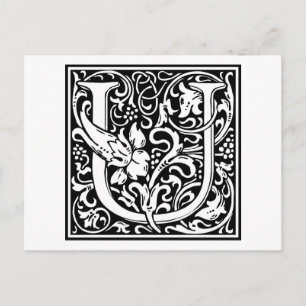 William Morris Alphabet ’U’ Vykort