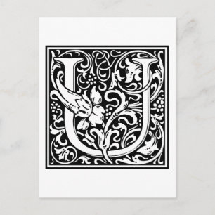 William Morris Alphabet ’U’ Vykort