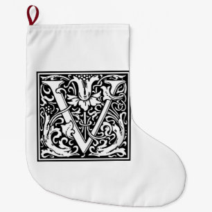 William Morris Alphabet ’V’ Stor Julstrumpa