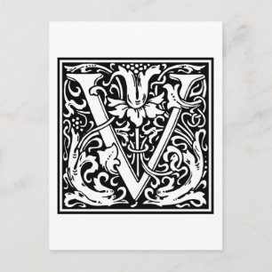 William Morris Alphabet ’V’ Vykort