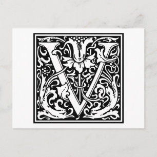 William Morris Alphabet ’V’ Vykort