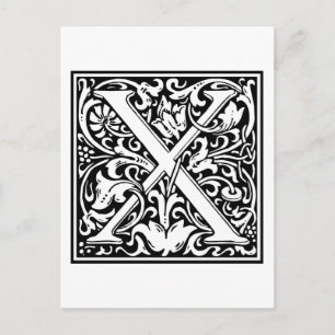 William Morris Alphabet ’X’ Vykort