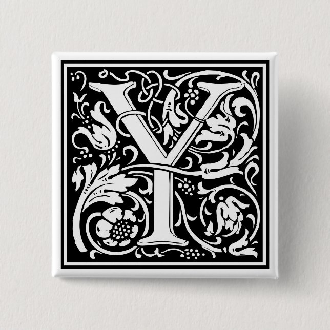 William Morris Alphabet "Y" Knapp (Framsida)