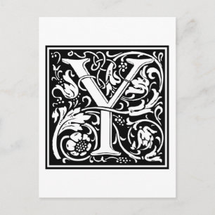 William Morris Alphabet "Y" Vykort