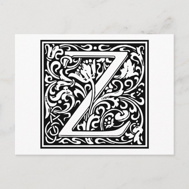 William Morris Alphabet ’Z’ Vykort (Framsida)