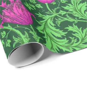 William Morris anemon, smaragdgrönt och Fuchsia Presentpapper