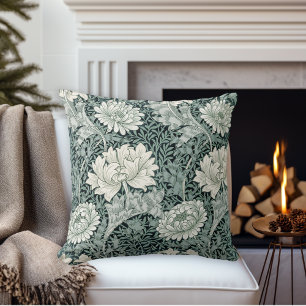 William Morris Anemone-Blommönstret i Teal Kudde