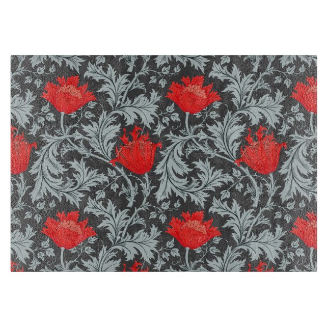 William Morris Anemone, Grått / Grått och Red (Framsidan)