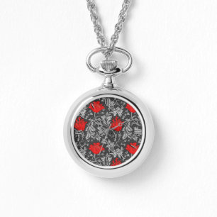 William Morris Anemone, Grått / Grått och Red Armbandsur