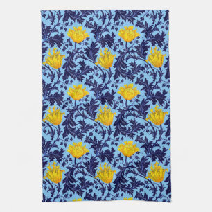 William Morris Anemone, Navy, Himlar Blue and Gult Kökshandduk