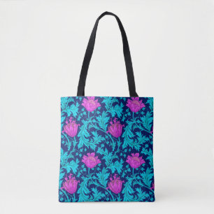William Morris Anemone, Navy, Turquise & Magenta Tygkasse