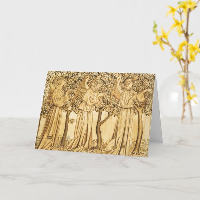 William Morris ÄNGLAR AND TRÄD Greeting Card Kort (Gul blomma)