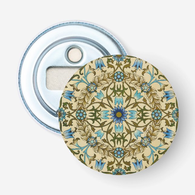 William Morris - Antik 1873 Vin & Blommönster Flasköppnare (Framsidan)