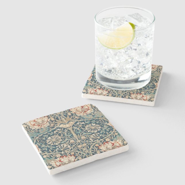 William Morris Antik Blomsterdrankeldesign Stenunderlägg (Sidan)