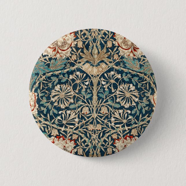 William Morris Antik Blomsterklöver Knapp (Framsida)