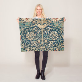 William Morris Antik Kaprifol Blommig Fleecefilt