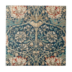 William Morris Antik Kaprifol Blommig Kakelplatta