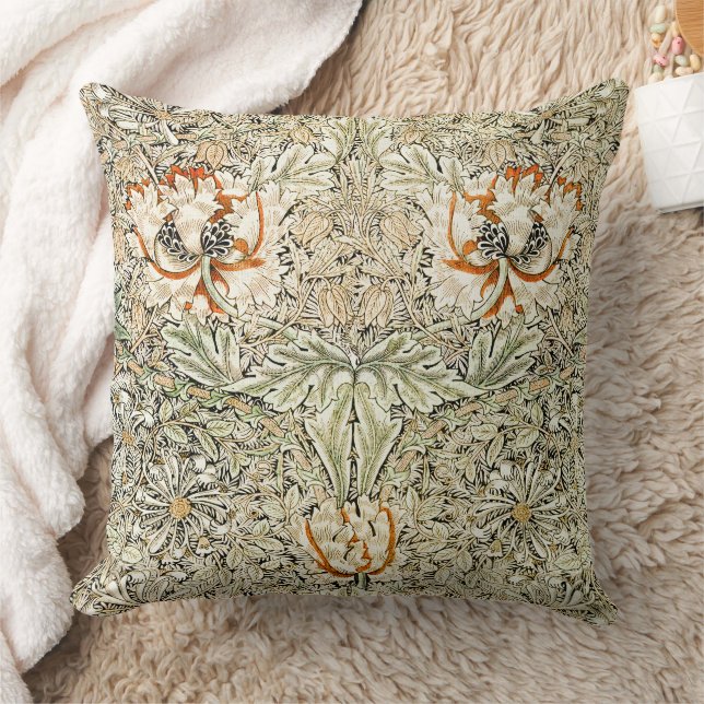 William Morris Antik Kaprifol Blommig Klassiker Kudde (Filt)