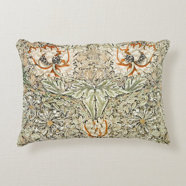 William Morris Antik Kaprifol Blommig Klassiker Prydnadskudde (Framsidan)