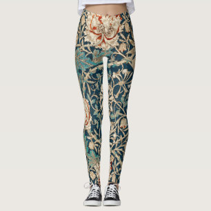 William Morris Antik Kaprifol Blommig Leggings
