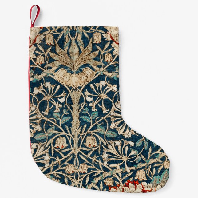 William Morris Antik Kaprifol Blommig Liten Julstrumpa (Framsidan)