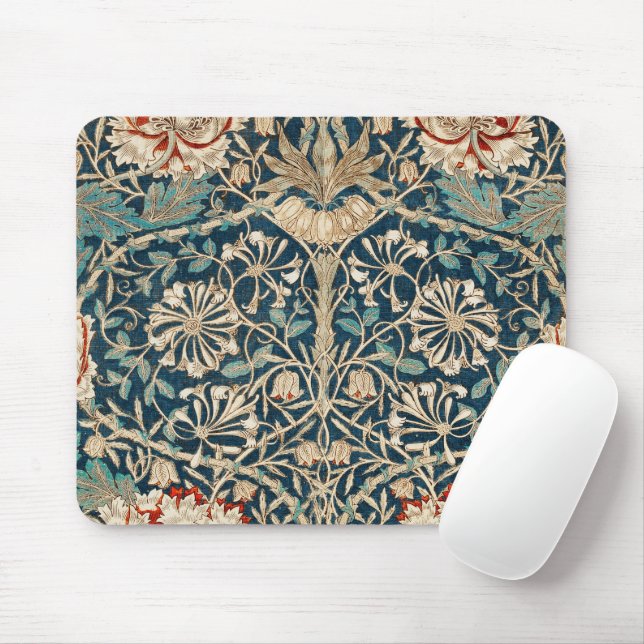 William Morris Antik Kaprifol Blommig Musmatta (Med mus)