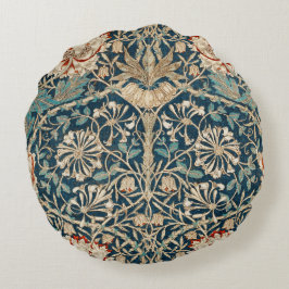 William Morris Antik Kaprifol Blommig Rund Kudde